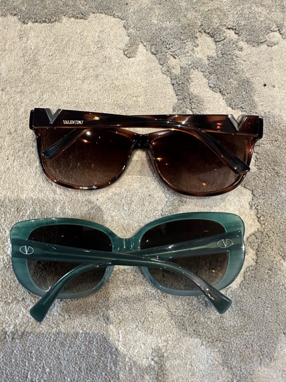 Valentino Two-Pair Sunglasses Set in Brown and Teal